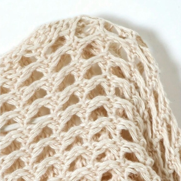 Cream Open-Knit Shrug Sweater - Picture 6 of 10